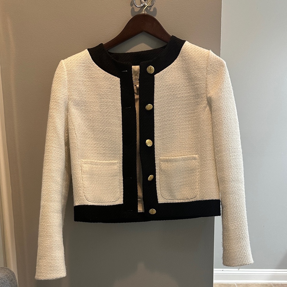J. Crew Factory Black and Cream Blazer